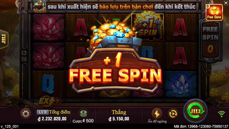 Nhận lượt quay miễn phí free spin